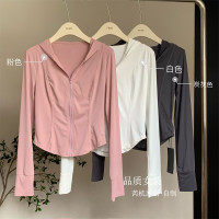 仿冰絲防曬服女2023年新款薄款辣妹純欲運動跑步修身休閒上衣外套