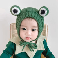 Зеленая теплая детская Милая шляпа лягушки