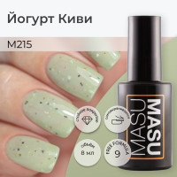 Гель-лак MASU MASU Йогурт Киви, Светло-оливковый с глиттером 8 мл