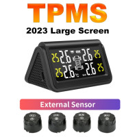 2023 новый большой экран TPMS умная автомобильная система контроля давления в шинах на солнечной энергии умный Регулируемый ЖК-экран беспроводной