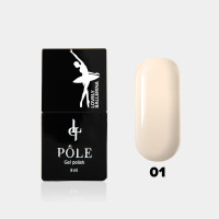 Гель лак POLE Lovely ballerina №01 - нежный айвори (8 мл.) светло бежевый для ногтей
