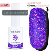 Гель-лак Светоотражающий фиолетовый №160 для ногтей, маникюра и педикюра. Годен до: 08.2026