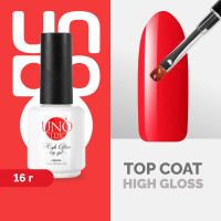 UNO Топ для гель лака "LUX High Gloss" глянцевый финиш для маникюра и педикюра, без липкого слоя, прозрачный, 16 г