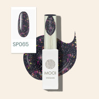 Гель лак для ногтей MOOI vegan Gel Nail Polish UV/LED SP065 покрытие для маникюра и педикюра светоотражающий с шиммером поталью темно-серый 8