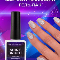 Светоотражающий гель лак для ногтей TNL Shine bright №02 - Голографический космос (10 мл.)