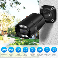 ABUNTU 8-мегапиксельная IP-камера наружная безопасность POE камера 5-мегапиксельная двухсторонняя аудио пуля домашняя камера видеонаблюдения металлическая водонепроницаемая