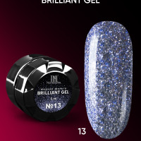 TNL Жидкая фольга для ногтей №13 "Гидра" серебряный синий (гель краска серебро с блестками), 5 мл.