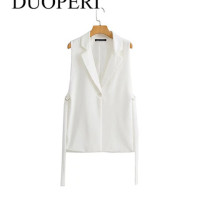 Куртка DUOPERI, Женский блейзер, жилет без рукавов, модная повседневная Уличная одежда, женский жилет, топы, Женская куртка