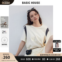 Basic House/百家好撞色短袖t恤寬鬆短褲2023夏季運動兩件套裝套裝