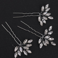 Женские серебряные шпильки для волос в минималистичном стиле, украшения для невесты в стиле кэжуал, стразы