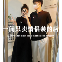 高級感情侶裝夏季2023新款韓版Polo短袖T恤女洋裝一裙一衣ins潮