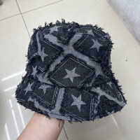 Панама женская джинсовая в стиле ретро, Панама в японском стиле, с принтом Луны, модная шляпа в уличном стиле, 2023