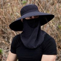 Летняя Съемная эргономичная дышащая мужская шляпа с широкими полями, многофункциональная шляпа для рыбалки с защитой от УФ-лучей