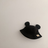 Панама с милыми медвежьими ушками для малышей, летняя, осенняя, детская, хлопковая, однотонная, Рыбацкая шапка, уличная, повседневная, Солнцезащитная шапка для маленьких мальчиков и девочек