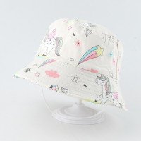 Летняя Пляжная детская шапка для мальчиков и девочек, хлопковая Солнцезащитная шапка с УФ-защитой, детская Панама, милая шапка с мультяшным принтом