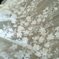 Цветочная кружевная ткань, свадебное платье, кружевное платье, кружевная ткань, ширина 130 см, продажа по ярду
