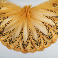 26 см Широкий изысканный зеленый желтый черный мягкий кружево ткань Гипюр Вышивка Лента отделка занавески шарф швейные принадлежности аксессуары