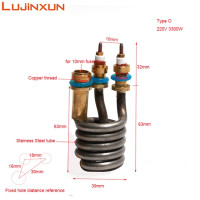 Электрический нагревательный элемент LUJINXUN 3 кВт для мгновенного нагревателя горячей воды, детали 220 В, трубка из нержавеющей стали, медная нить