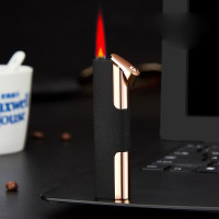 Тонкие надувные аксессуары, ветрозащитные зажигалки, металлические зажигалки с прямым отверстием, креативные зажигалки