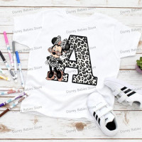 Детская футболка с коротким рукавом и надписью «Минни Маус»