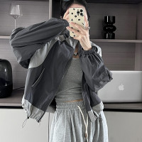 拼接撞色防曬衝鋒衣外套女夏季薄款設計高級感歐貨時尚洋派防曬服