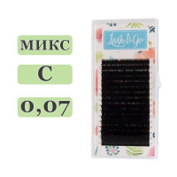 Lash&Go Ресницы для наращивания микс C/0,07/7-14 mm (16 линий) черные (Лэш гоу / Лэш энд гоу)