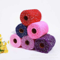 鲜花包装材料 卡通花束制作雪花纱包花纱网 花卉包装雪点纱