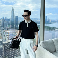 【DAIO ETHAN】夏季撞色拼接翻領polo衫日系輕奢潮男短袖商務休閒