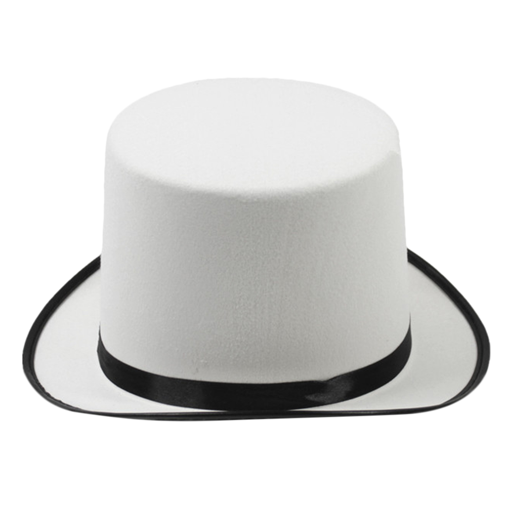 White Magician Top Hat Men Women Steampunk Party Accessory Formal Fedora Hat