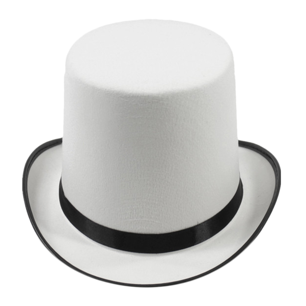 White Magician Top Hat Men Women Steampunk Party Accessory Formal Fedora Hat