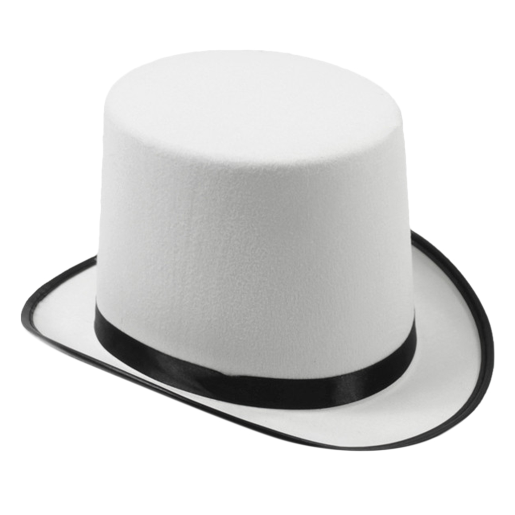 White Magician Top Hat Men Women Steampunk Party Accessory Formal Fedora Hat