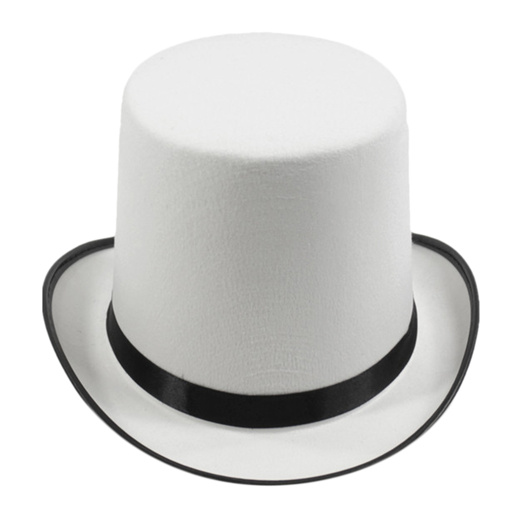 White Magician Top Hat Men Women Steampunk Party Accessory Formal Fedora Hat