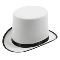 Белый Маг цилиндр Для мужчин Для женщин Для мужчин стимпанк вечерние аксессуар вечернее фетровая шляпка шерстяная шапка