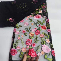 Тюлевая кружевная ткань с цветочным принтом, 4.5х1.2 м, цвета в ассортименте