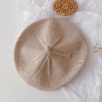 Модная детская шапка, однотонный теплый берет для девочек, винтажный вязаный берет, шапка, детская осенне-зимняя шапка художника для детей, шапка художника
