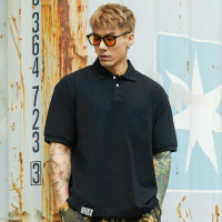 無畏東方基礎polo衫男短袖t恤美式復古翻領寬鬆街頭純棉百搭夏季