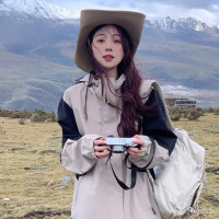 衝鋒衣外套女薄款秋季防風防水登山服西藏新疆旅遊情侶裝夾克上衣