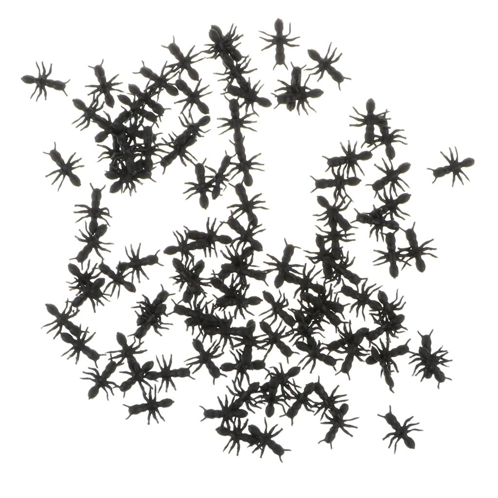 100Pcs Fake Ants Insect Bug Figure Kids Joke Prank Toy Halloween Party Prop