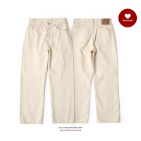 赤芸 源生本白輕舊化寬舒百搭直筒復古永續經典基礎五袋長褲 473Z