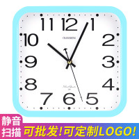 （小额批发）12寸糖果色方形挂钟客厅装饰时尚数字卧室墙钟钟表