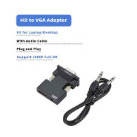 HDMI-совместимый адаптер мама-VGA папа с портом аудиовыхода для ПК, настольного компьютера/ноутбука, HDTV, поддержка порта 1080P Full HD