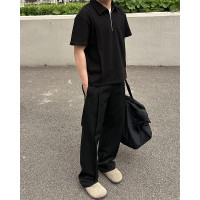 【STS】Chiller Polo基礎小活頁珠地棉簡約百搭拉鍊polo衫男