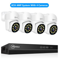 Movols 4K XMEYE наружняя Камера Видеонаблюдения POE Система 8MP 4MP двухсторонняя аудио PTZ CCTV POE AI камера безопасности 8CH P2P NVR комплект видеонаблюдения