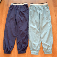 老工廠直銷~尼龍束口褲！內抽繩鬆緊腰顯瘦利落直筒運動休閒褲女