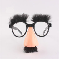Очки с усами, контрастные смешные очки, вельветовые нарядные очки, хип-хоп Асимметричные очки, праздничное украшение треугольные очки
