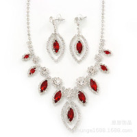 欧美时尚街拍红色马眼项链 女式百搭新娘婚纱项饰