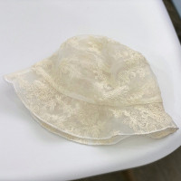 Панама женская кружевная с цветами, модная прозрачная пляжная Панама с высоким верхом, модная дорожная Кепка от солнца с цветами, на лето