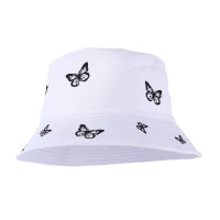 Панама женская с вышивкой бабочки, модная двухсторонняя Панама, пляжная шляпа для защиты от солнца, в стиле кэжуал, лето