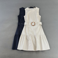 原 國內單 DP1180！夏季復古優雅背心裙收腰顯瘦A字無袖洋裝女