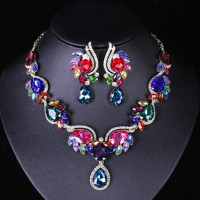 Набор из ожерелья и серег, 3 шт ААА Аксессуары для модного банкета. Женское Ожерелье